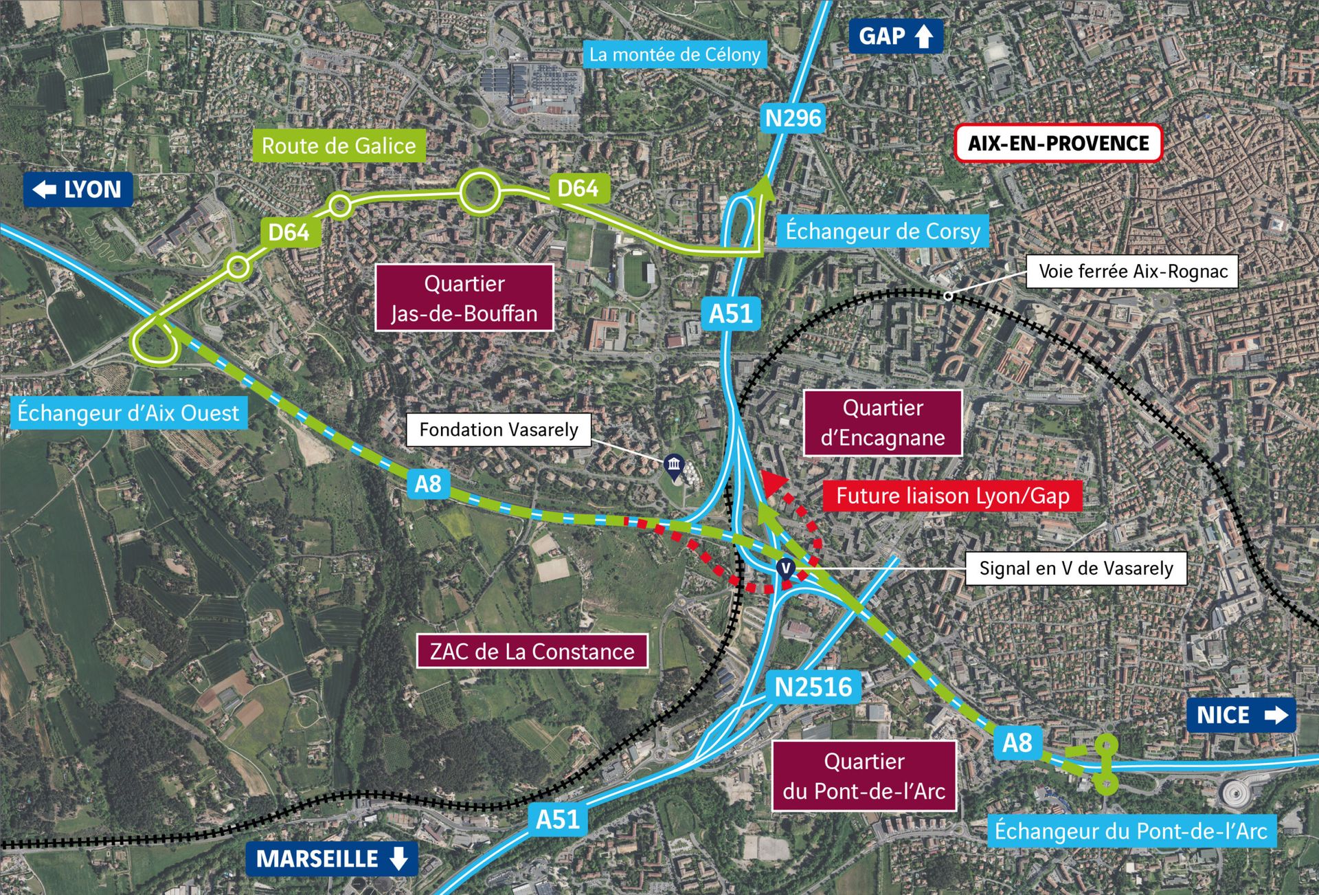 A8_A51_liaison_Gap_Lyon_carte_itinéraire