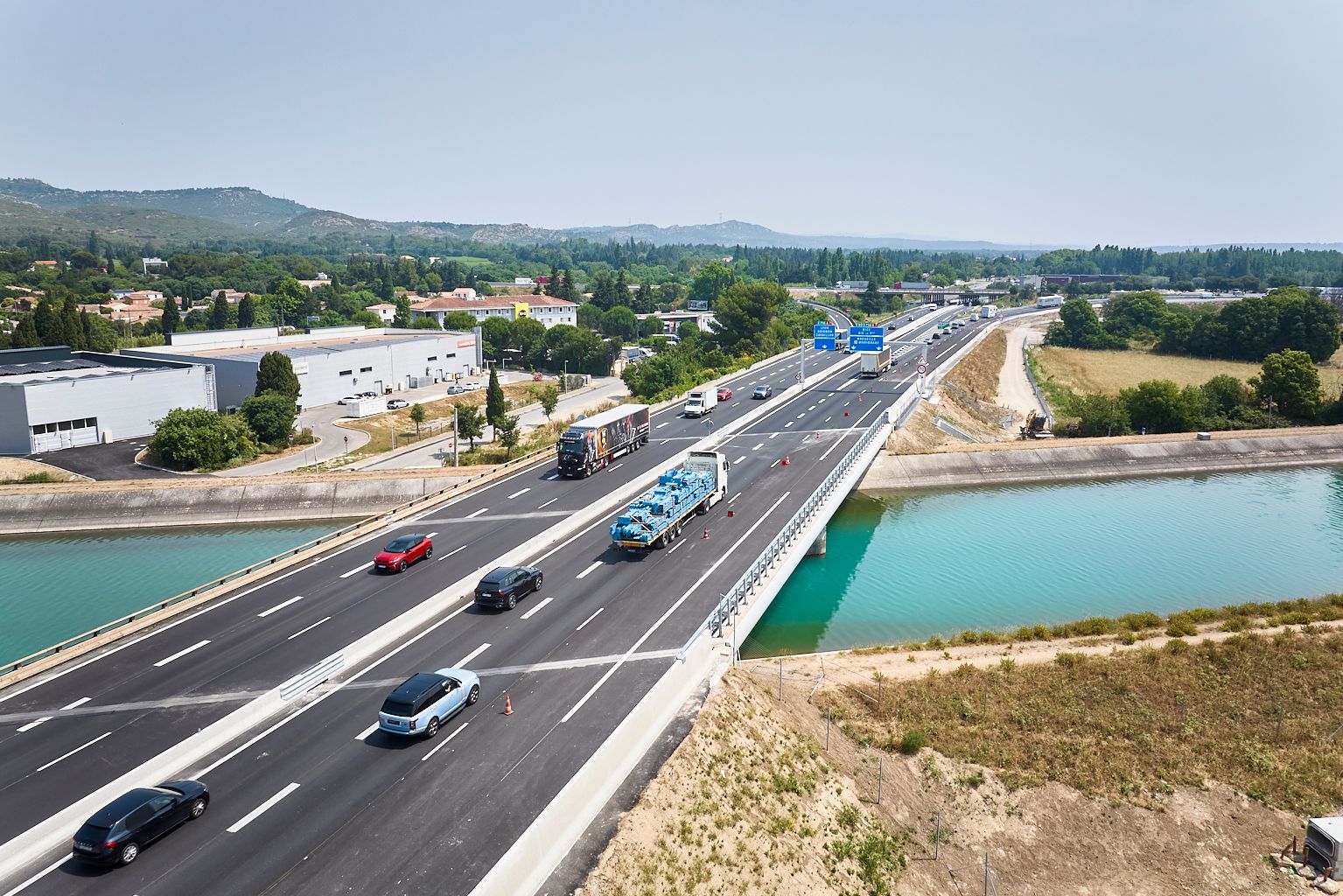 Bifurcation A7-A54-bretelle doublée sur A54