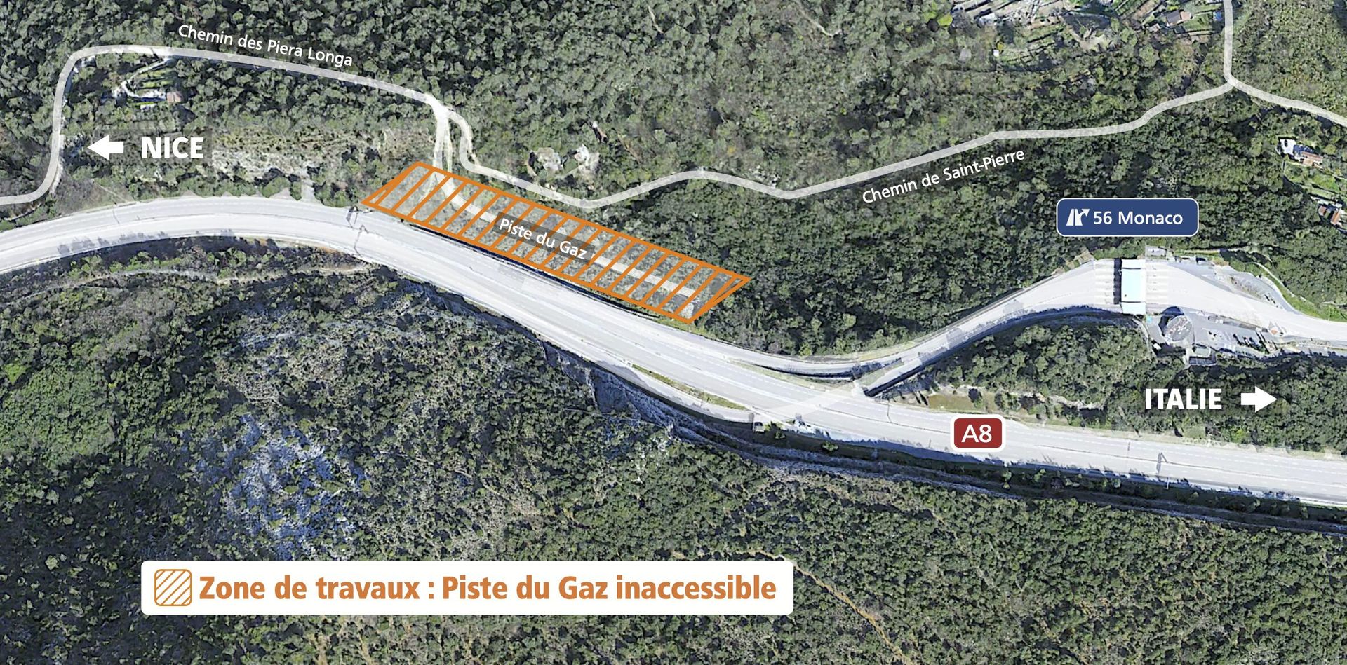 Escota_A8_plan des travaux piste du gaz La Trinité