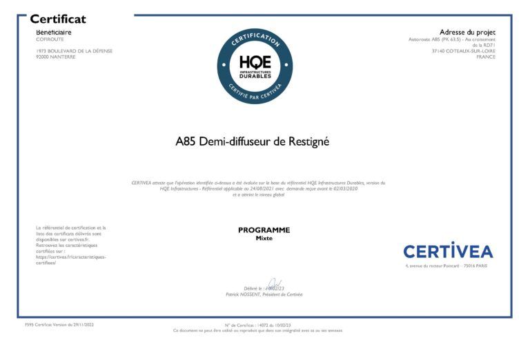 Coteaux-sur-Loire : certification HQE phase programme