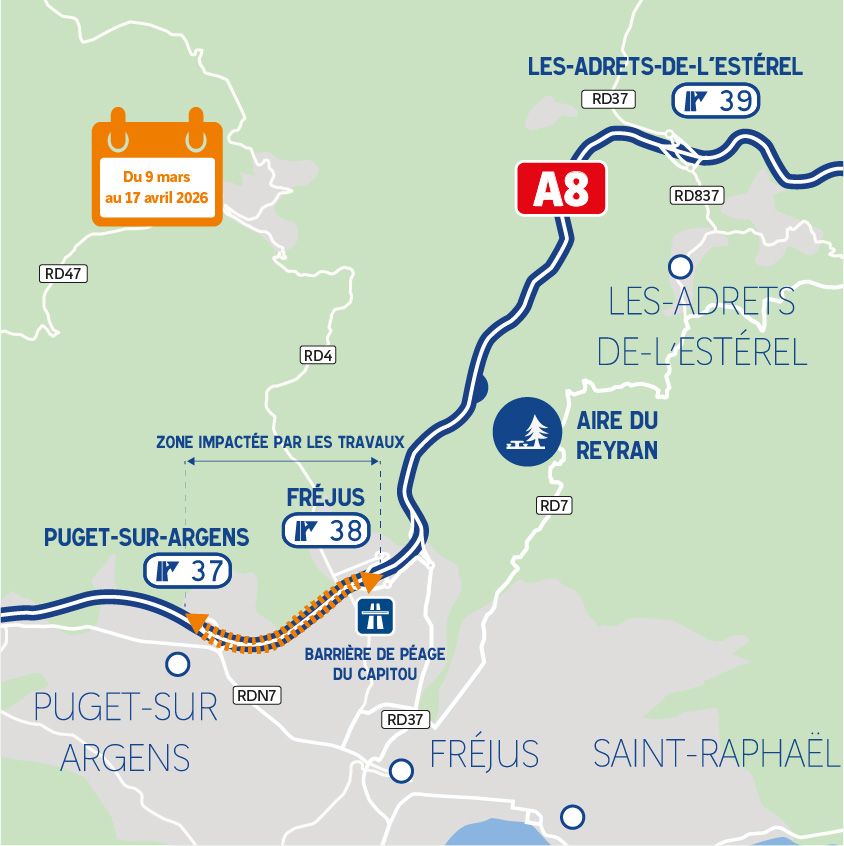 ESCOTE_A8_A57_carte_puget-sur-argens_frejus