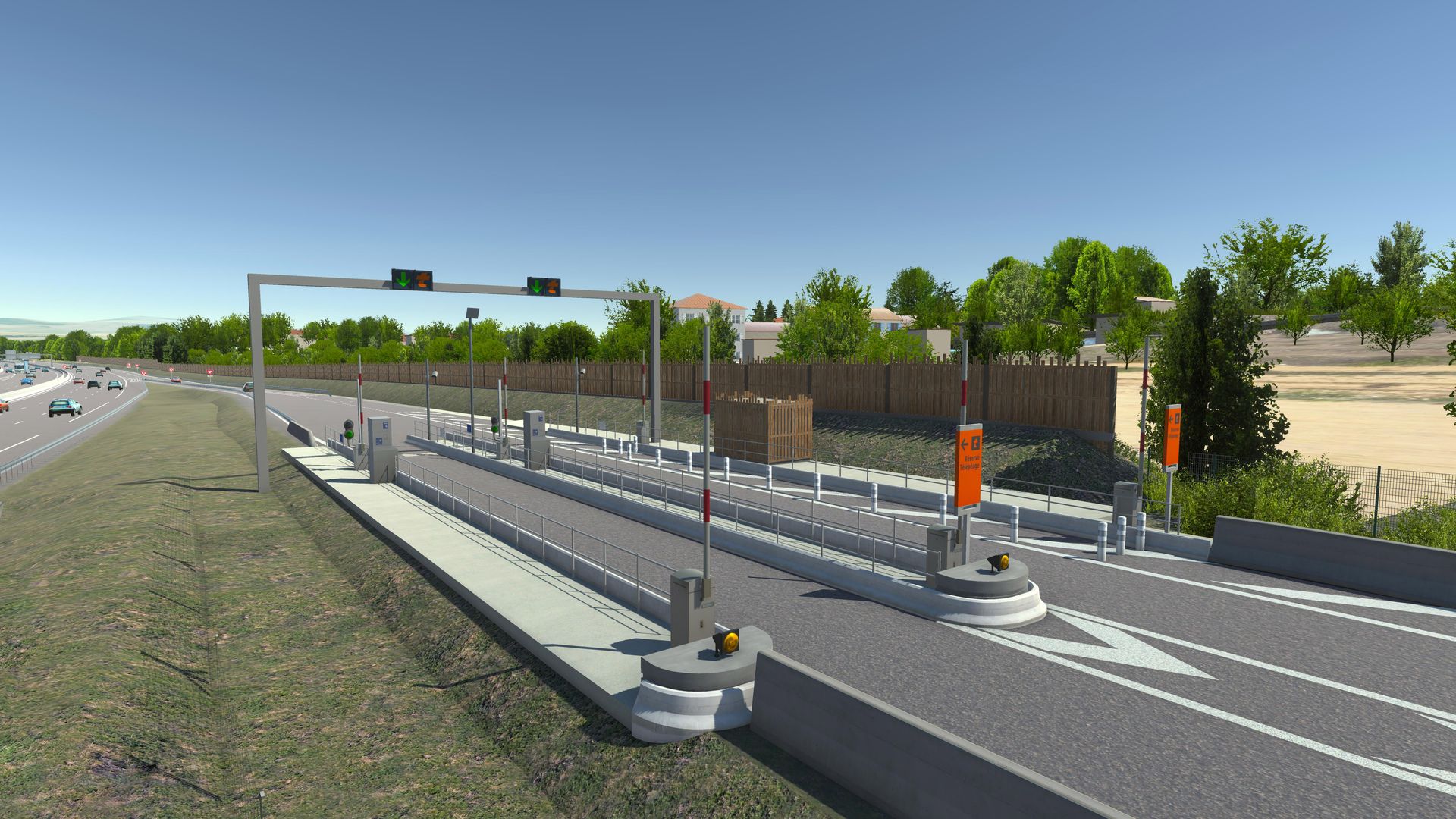 A7 Echangeur Drômardeche - mur anti-bruit échangeur sud