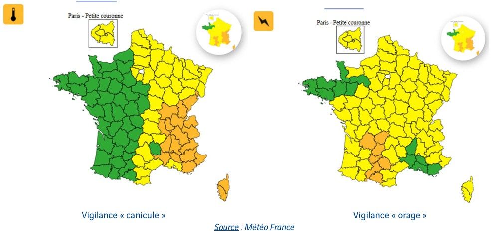 Vigilance Météo France orages 03 08 2026 7 départements orange 
