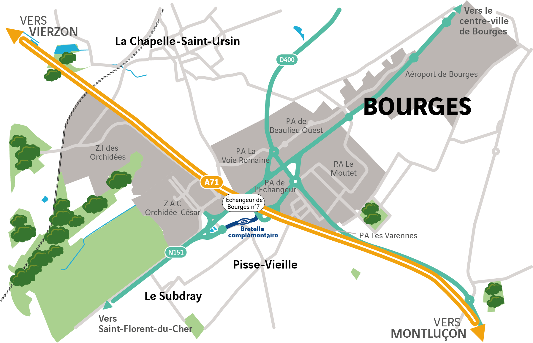 A71 bretelle de Bourges