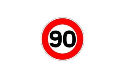 Panneau Limitation de vitesse 90km/h