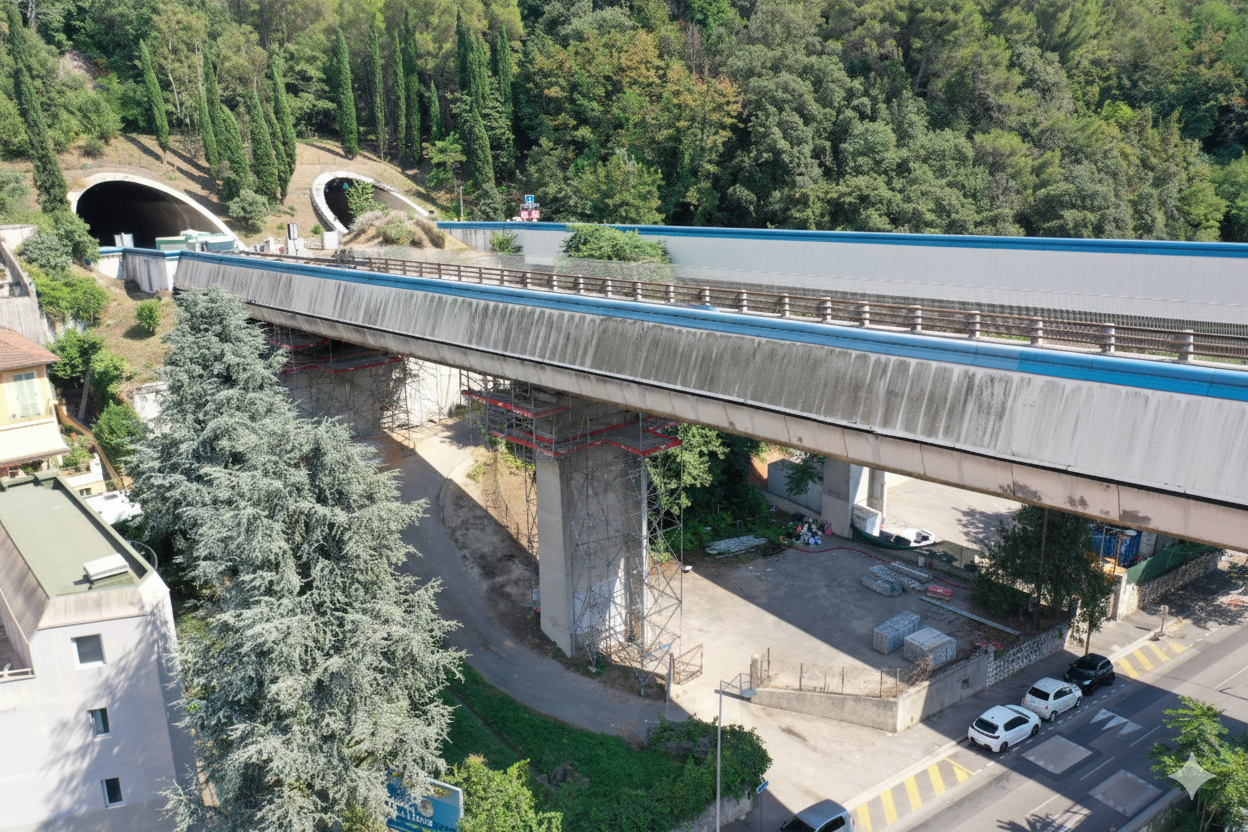 Photo de l'installation de l'échafaudage