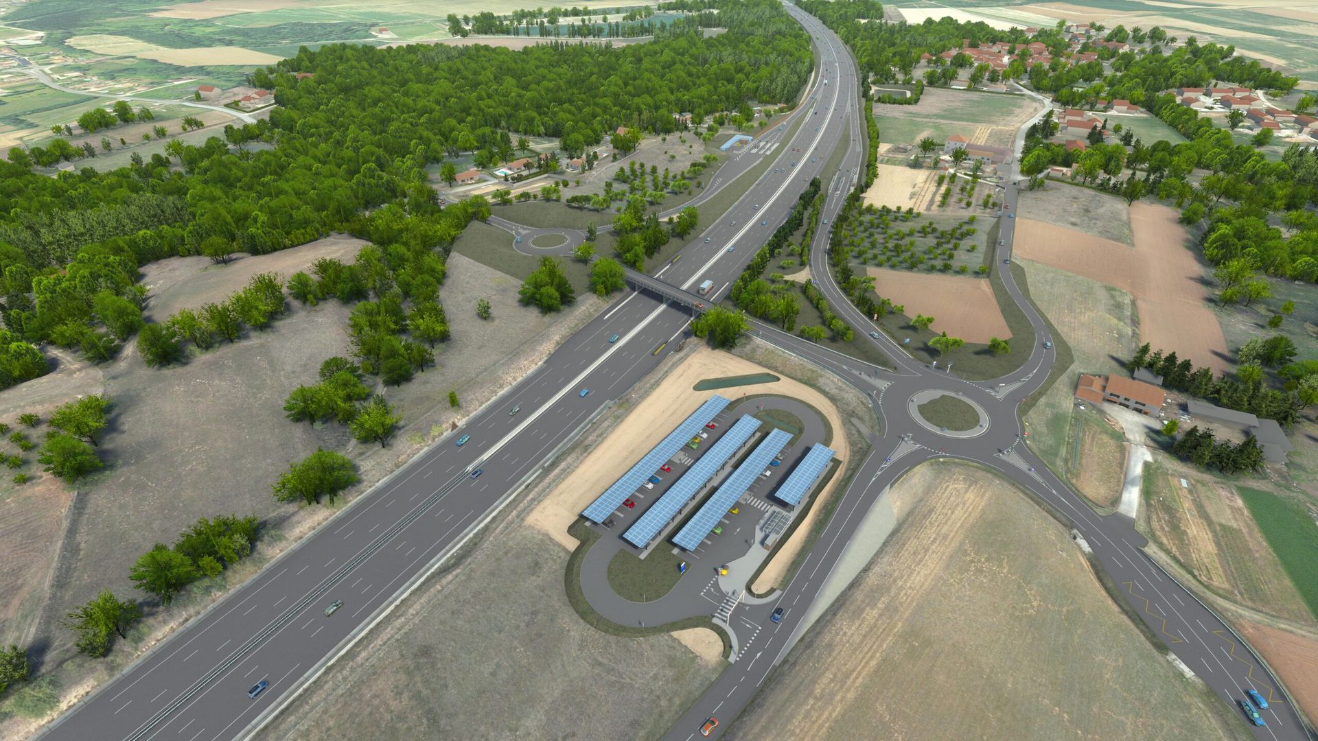 A7 Echangeur Drômardeche - plan vue aérienne échangeur sud