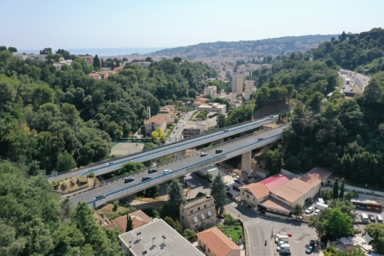 Photo aérienne du viaduc du Vallon des Fleurs