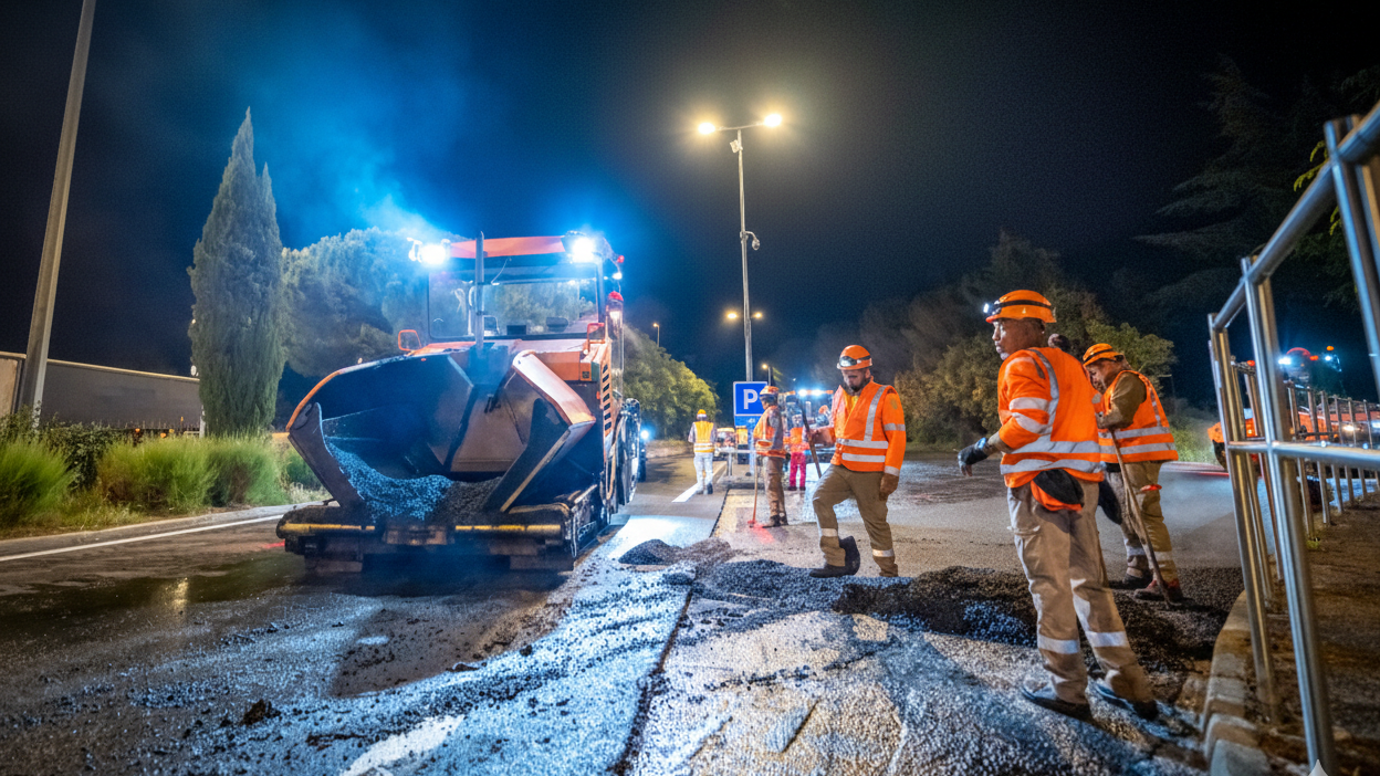 Photo de nuit échangeur de Monaco