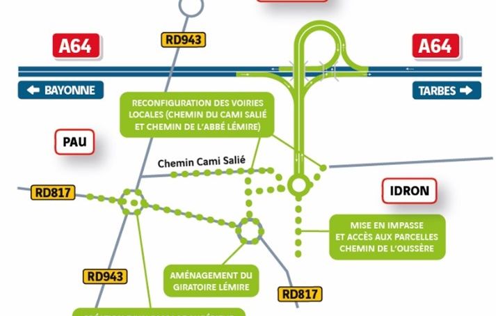 A64-schéma échangeur Morlaas