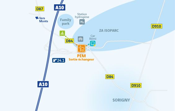 localisation projet PEM Sorigny 