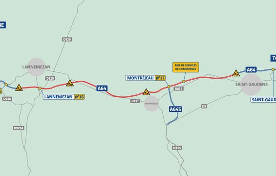 Carte_A64_Lannemezan_StGaudens 
