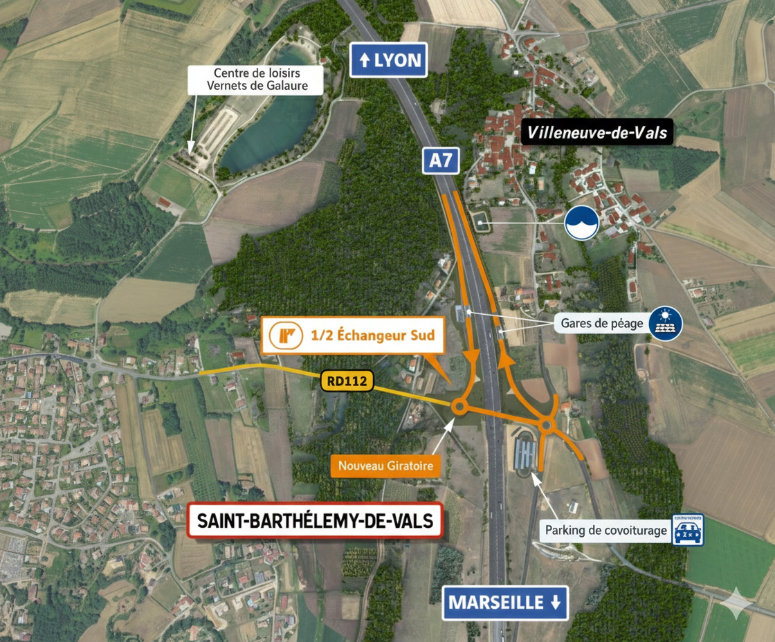 A7 Echangeur Drômardeche - plan échangeur sud