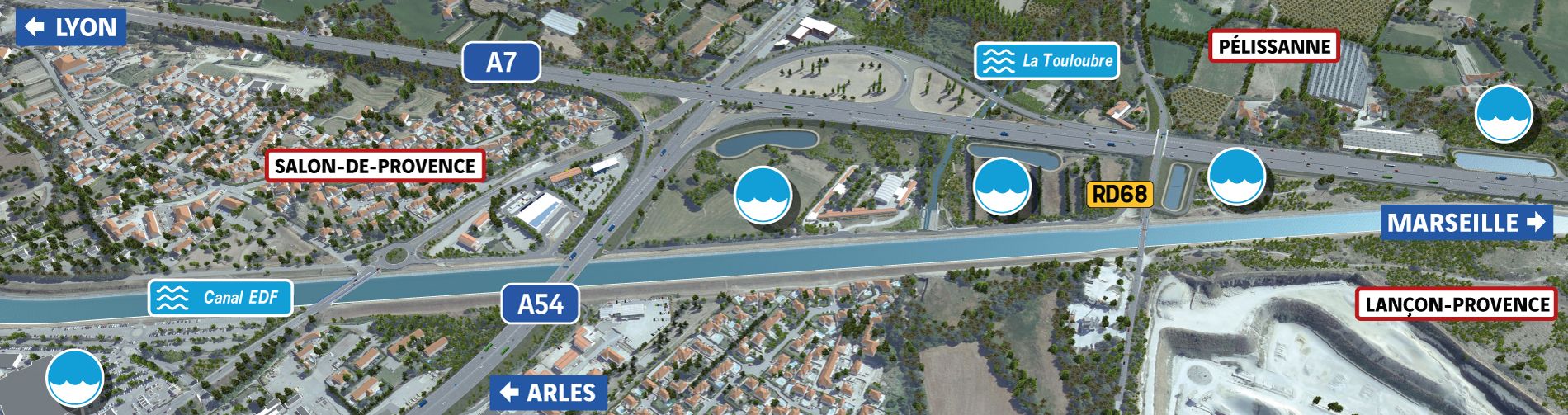 Bifurcation A7-A54-ressources-en-eau