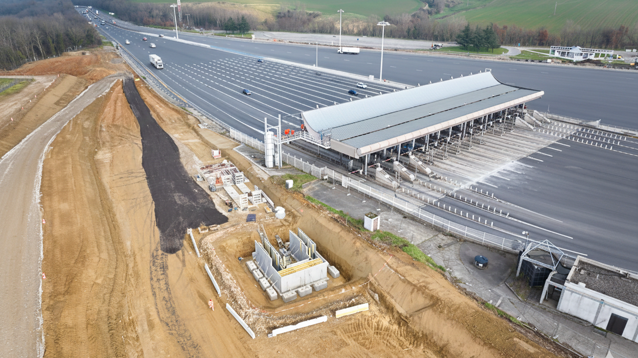 DOIE - A7 - Demi-échangeur Vienne Sud - photo chantier 