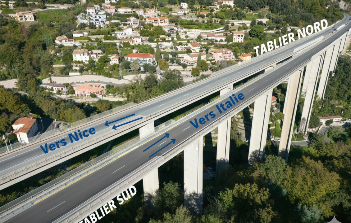 Photo du tablier du viaduc de Sainte-Agnès