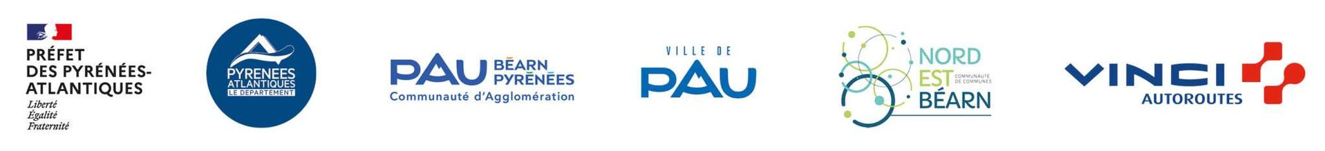 frise des partenaires du projet de l'échangeur Pau-Morlaas sur l'A64