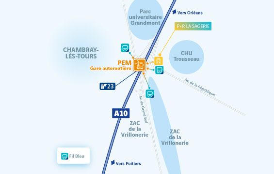 plan implantation PEM Chambray-lès-Tours